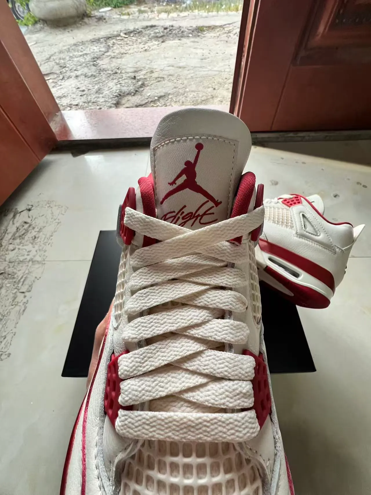Air Jordan 4 Off-White أحمر أحذية كرة السلة 4