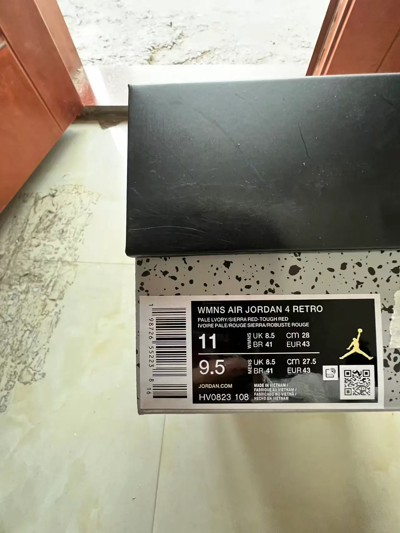 Air Jordan 4 Off-White أحمر أحذية كرة السلة 10
