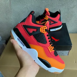 Zapatillas de baloncesto Air Jordan 4 rojo naranja negro