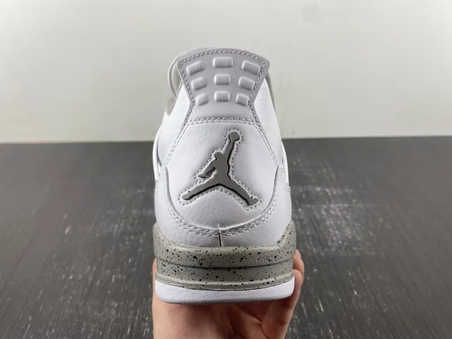 Tênis de basquete Air Jordan 4 branco cinza vermelho 12
