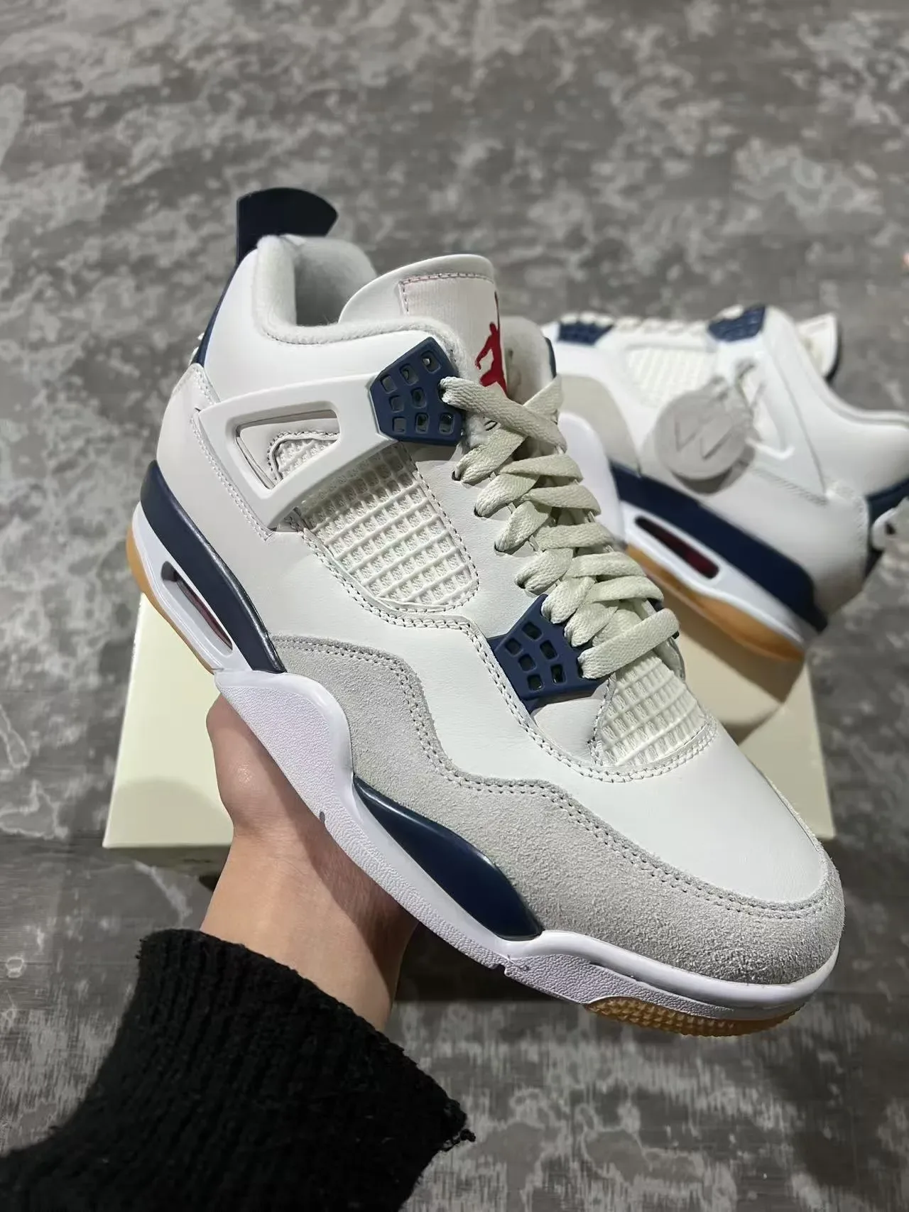 إير جوردان 4 White Navy Gum أحذية كرة السلة 2