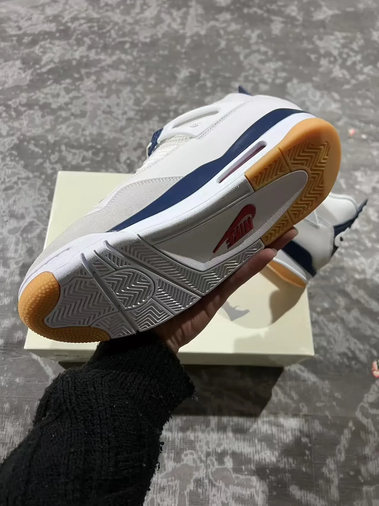 إير جوردان 4 White Navy Gum أحذية كرة السلة 6
