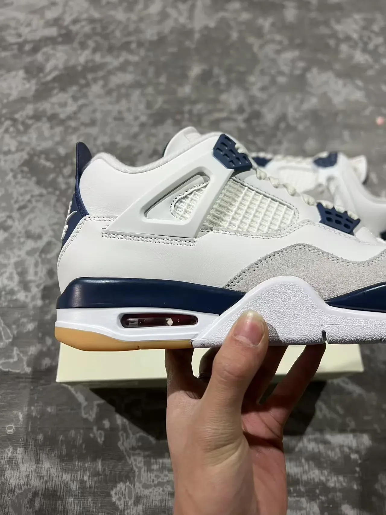 إير جوردان 4 White Navy Gum أحذية كرة السلة 7