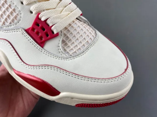 Air Jordan 4 सफेद लाल बास्केटबॉल जूते 2