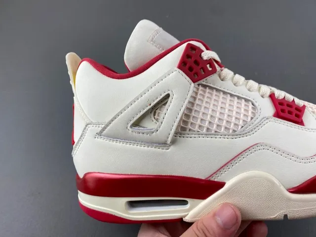 Air Jordan 4 सफेद लाल बास्केटबॉल जूते 3