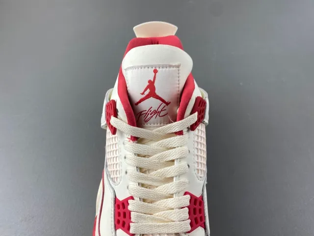 Air Jordan 4 सफेद लाल बास्केटबॉल जूते 6