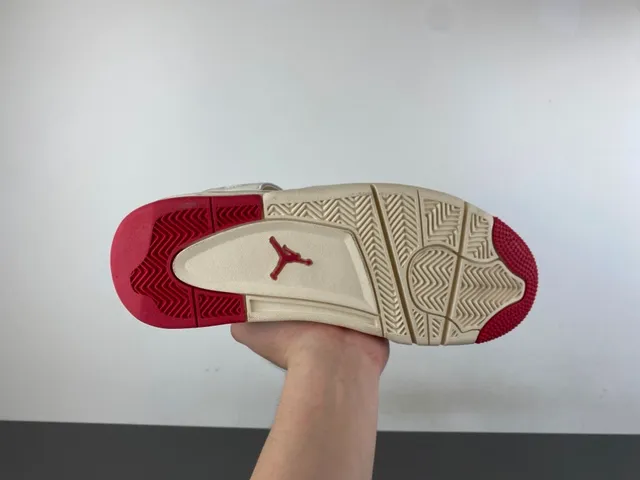 Air Jordan 4 सफेद लाल बास्केटबॉल जूते 9