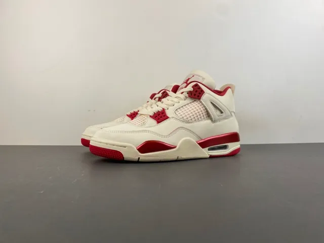 Air Jordan 4 सफेद लाल बास्केटबॉल जूते 10