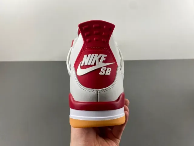 Air Jordan 4 Zapatos de Baloncesto Blancos Rojos Goma 4