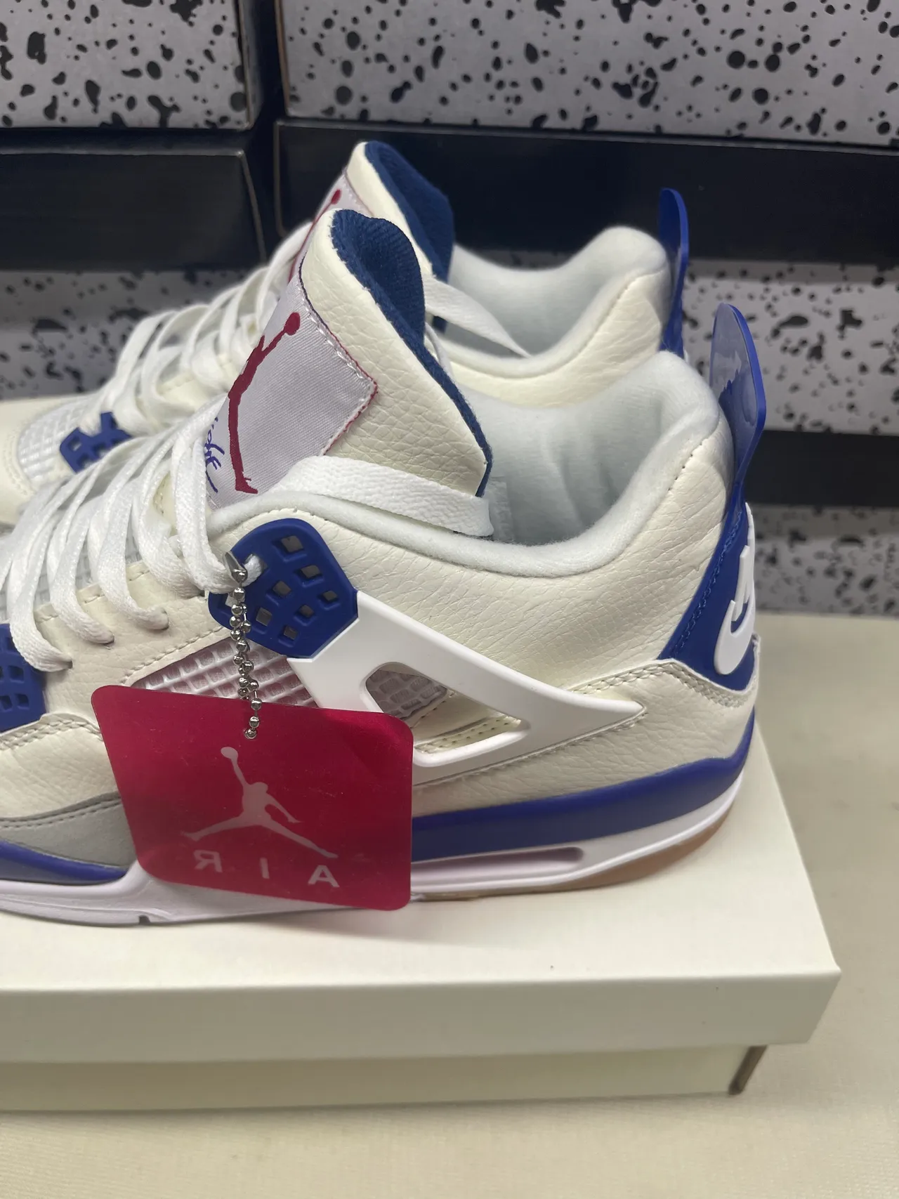 Air Jordan 4 সাদা রয়েল নীল বাস্কেটবল জুতো 2