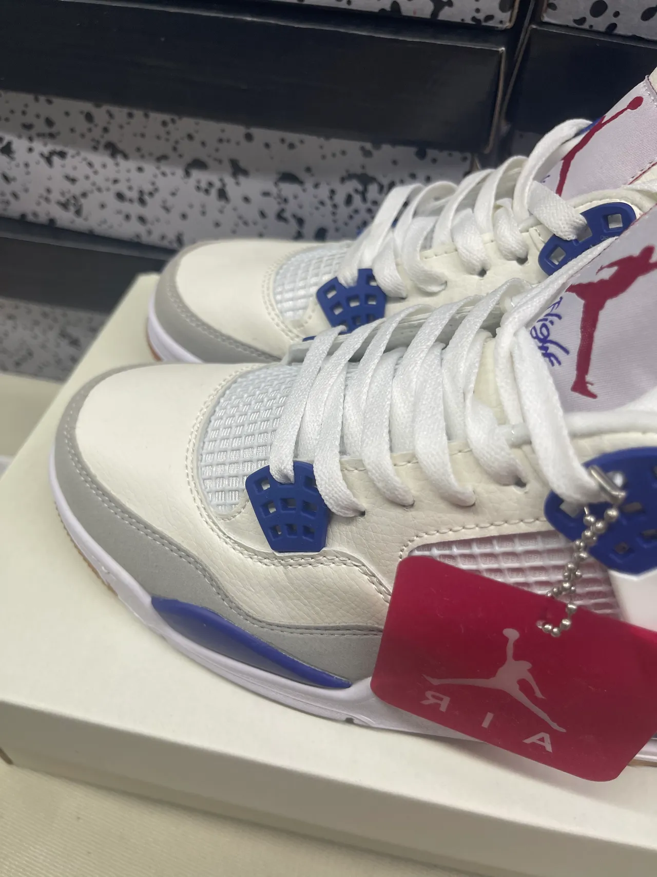 Air Jordan 4 সাদা রয়েল নীল বাস্কেটবল জুতো 4