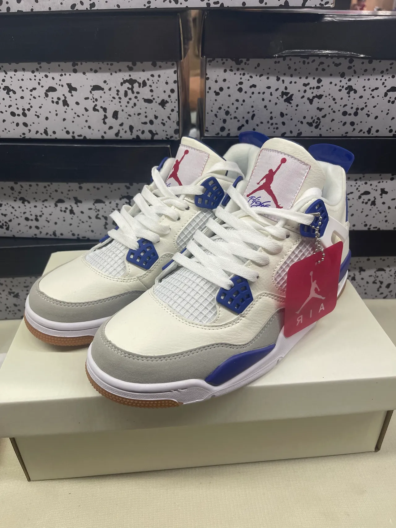 Air Jordan 4 সাদা রয়েল নীল বাস্কেটবল জুতো 5