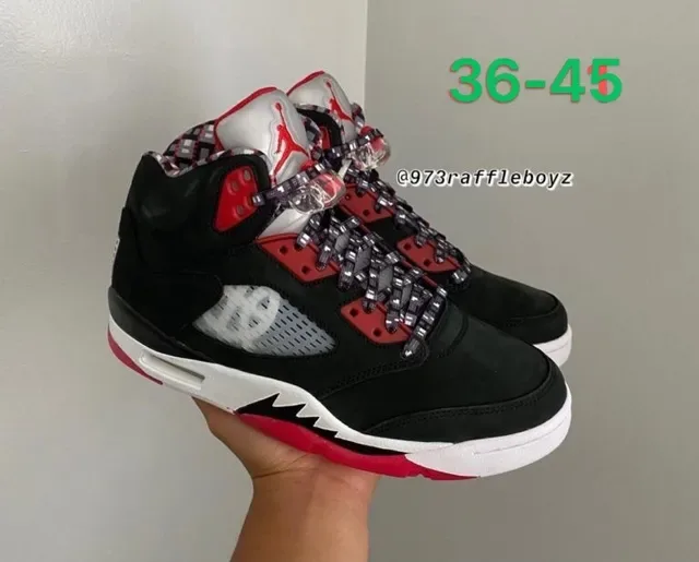 Air Jordan 5 Black Red White Zapatillas de Baloncesto 2