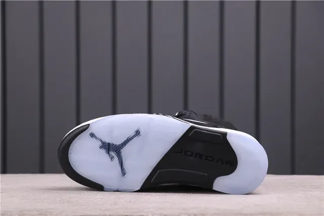 Air Jordan 5 Black White Light Blue Basketball Shoes 8