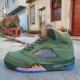 Air Jordan 5 ऑलिव ग्रीन ऑरेंज फ्लेम बास्केटबॉल जूते