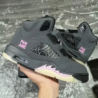 Air Jordan 5 Pan Amé डार्क ग्रे पिंक बास्केटबॉल जूते