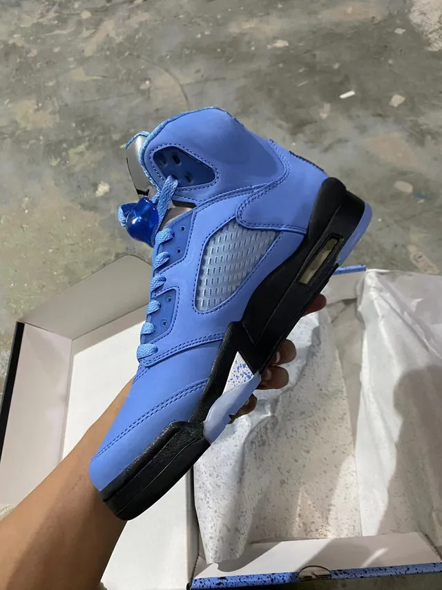 Tênis de basquete Air Jordan 5 University Blue Black 4