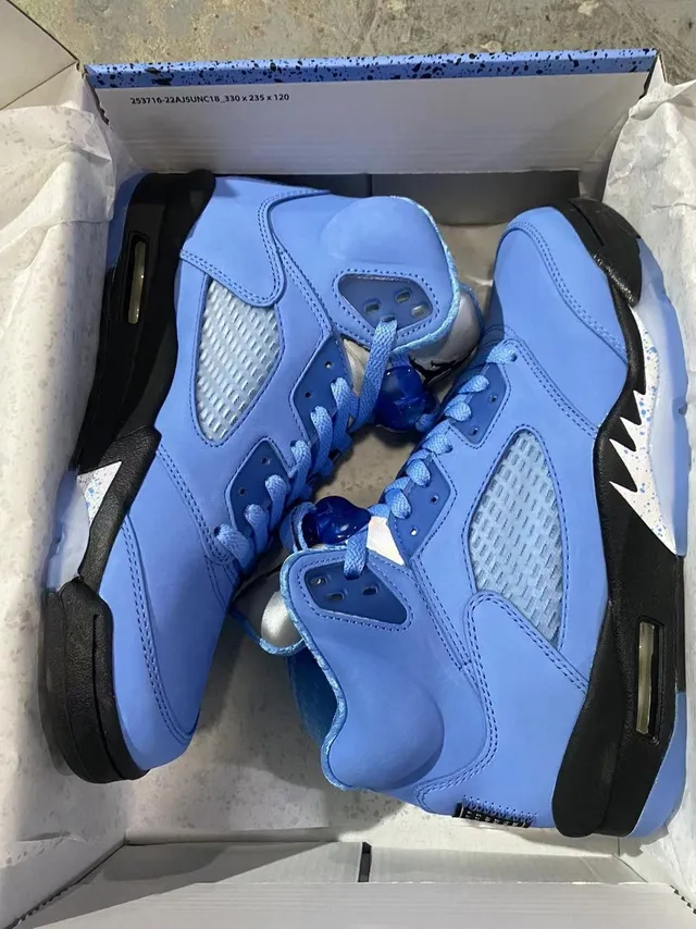 Tênis de basquete Air Jordan 5 University Blue Black 7