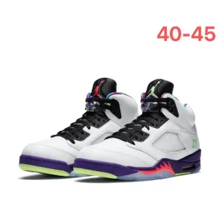 Air Jordan 5 tênis de basquete branco roxo verde neon