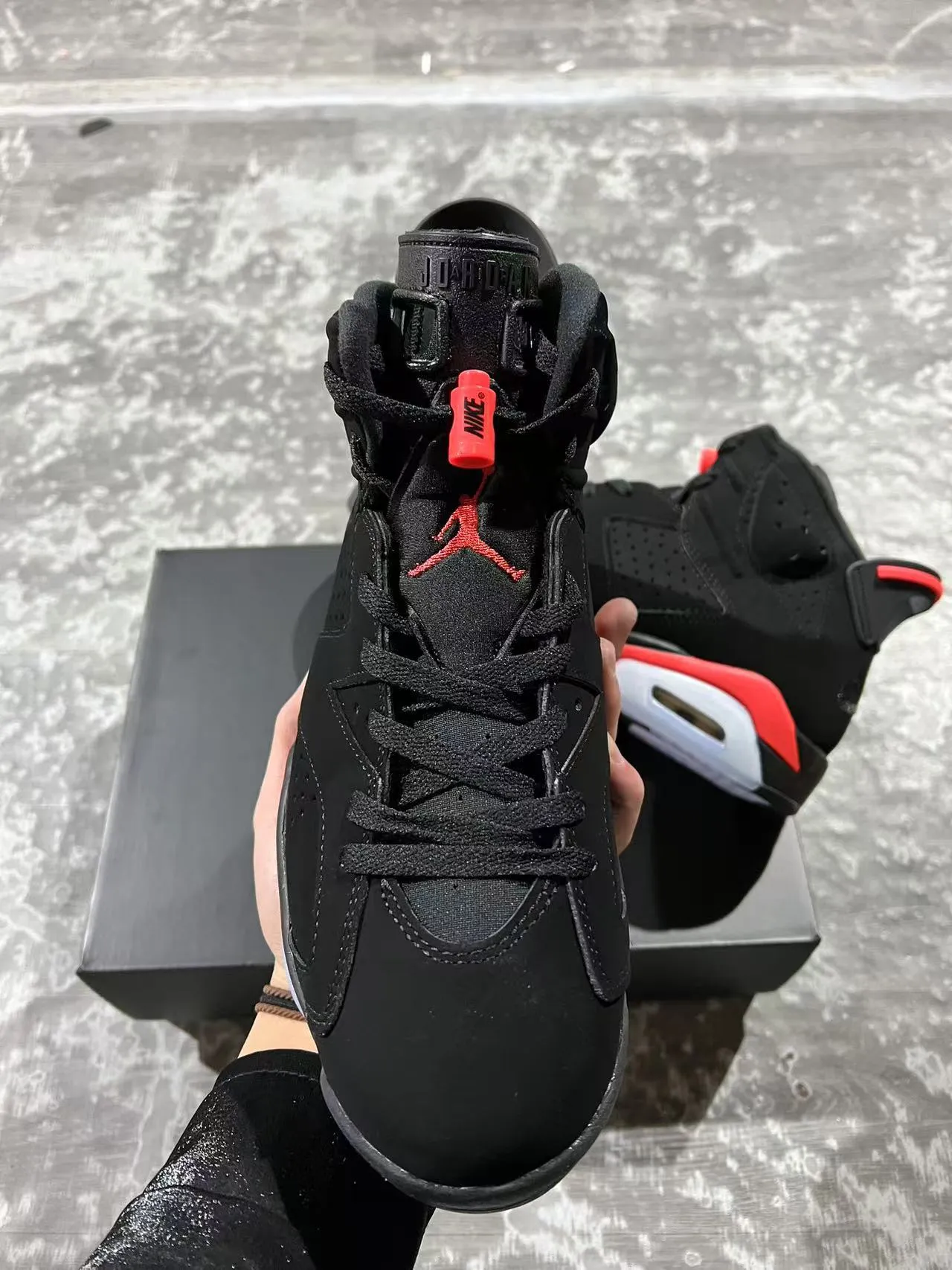 Zapatillas de baloncesto Air Jordan 6 negro rojo hielo 3