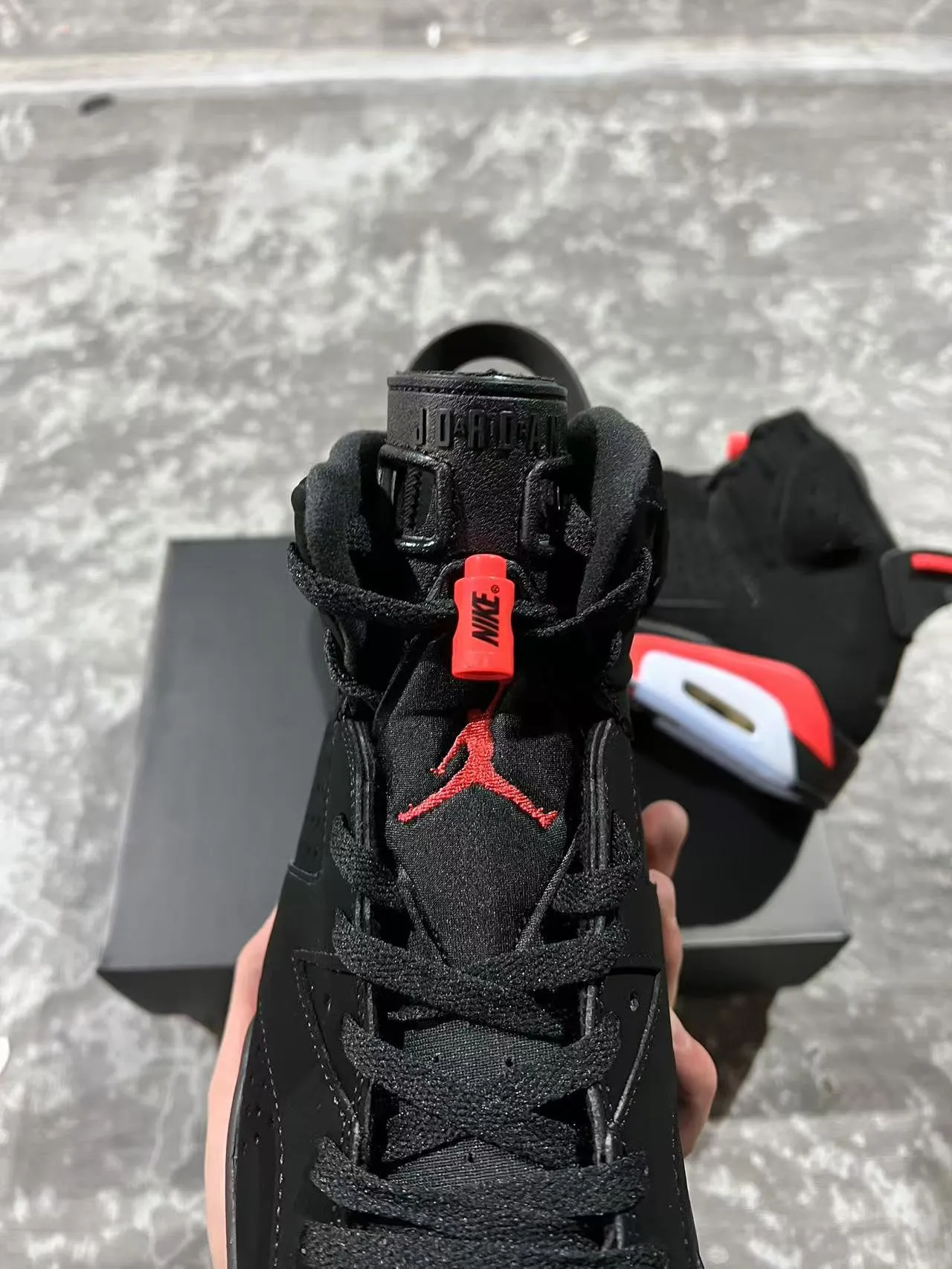 Zapatillas de baloncesto Air Jordan 6 negro rojo hielo 4