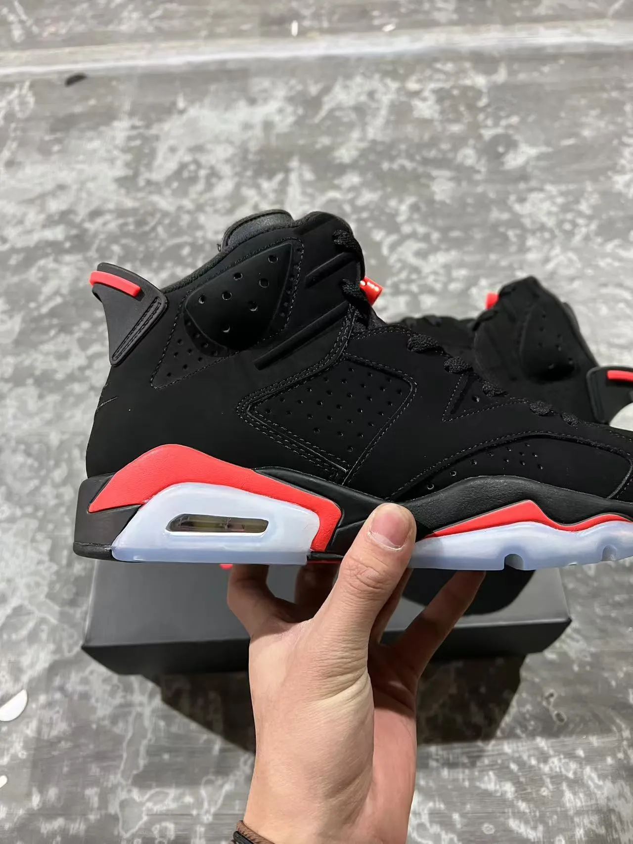 Zapatillas de baloncesto Air Jordan 6 negro rojo hielo 7