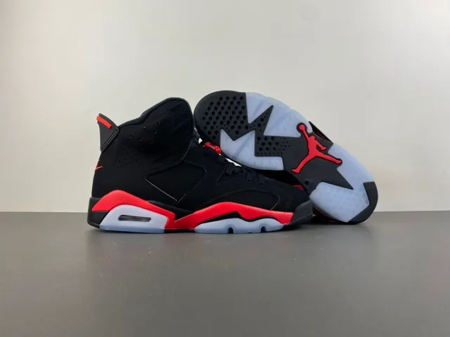 Tênis de basquete Air Jordan 6 preto vermelho branco 12