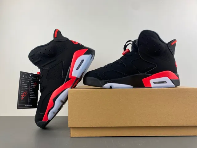 Tênis de basquete Air Jordan 6 preto vermelho branco 14
