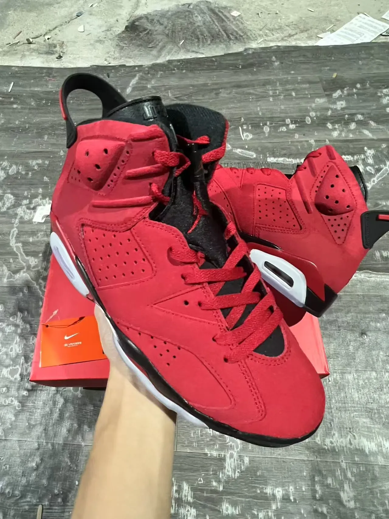 Air Jordan 6 लाल काला सफेद बास्केटबॉल जूते 2