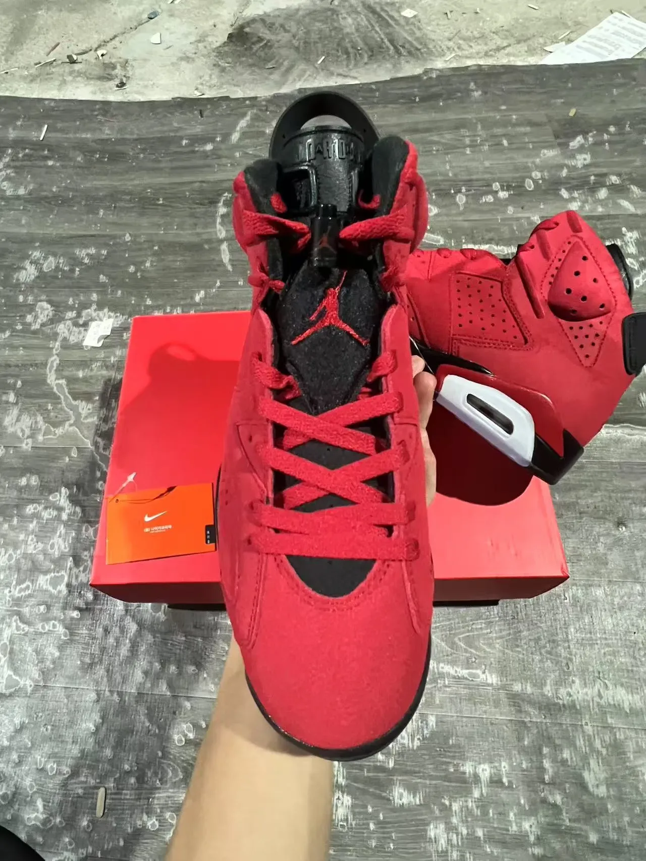 Air Jordan 6 लाल काला सफेद बास्केटबॉल जूते 3