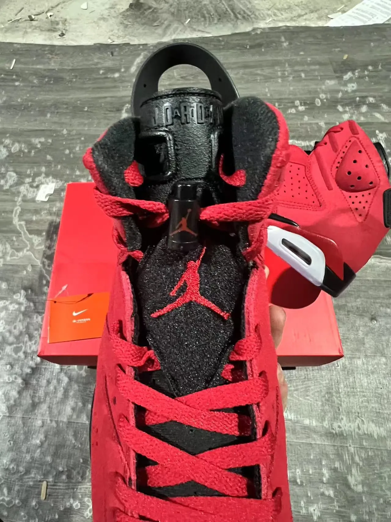 Air Jordan 6 लाल काला सफेद बास्केटबॉल जूते 4