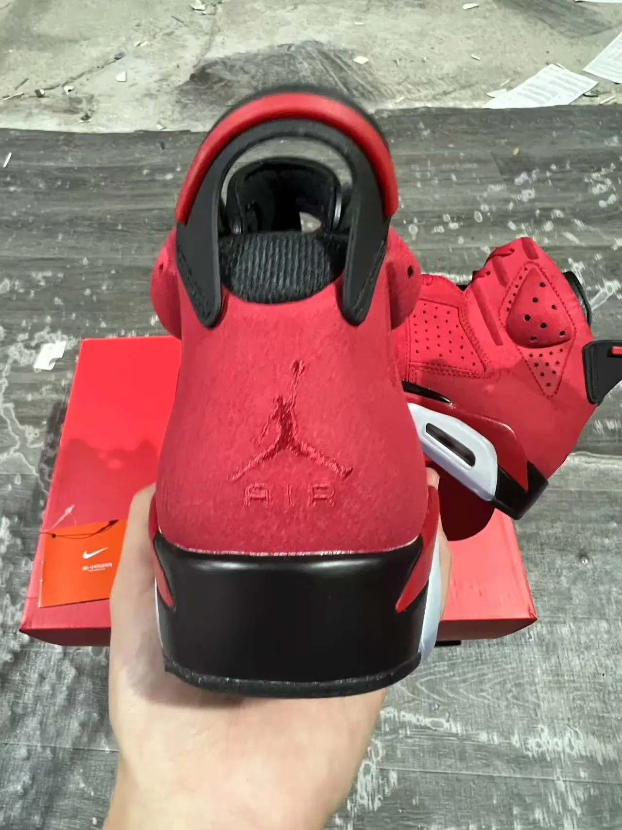 Air Jordan 6 लाल काला सफेद बास्केटबॉल जूते 8