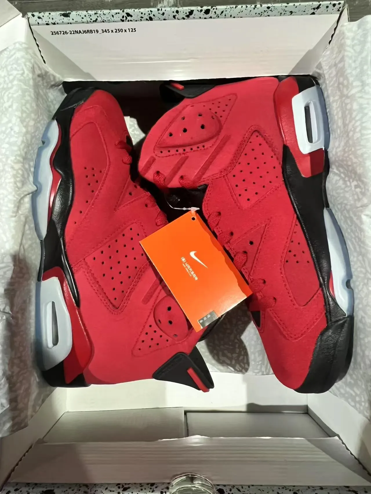 Air Jordan 6 लाल काला सफेद बास्केटबॉल जूते 9