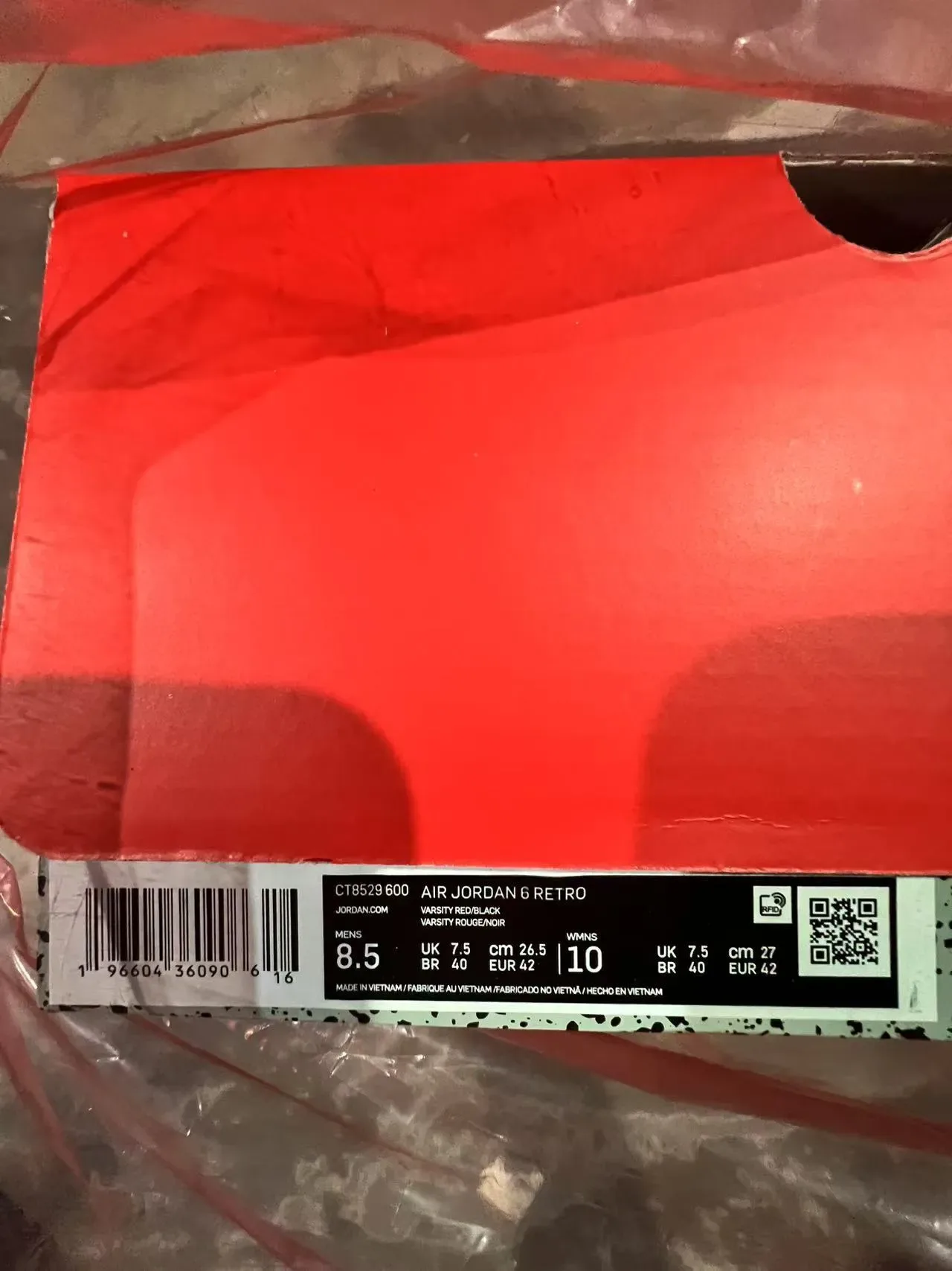Air Jordan 6 लाल काला सफेद बास्केटबॉल जूते 10