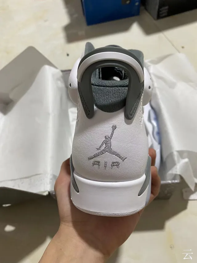 Air Jordan 6 Zapatos de baloncesto blanco gris 6