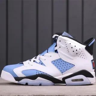 Tênis de basquete Air Jordan 6 branco azul claro preto