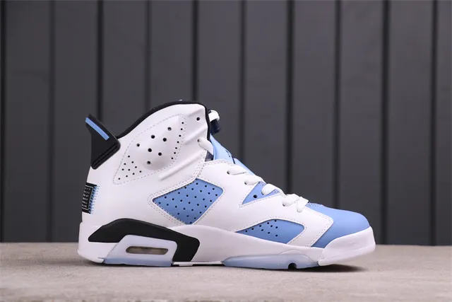 Air Jordan 6 সাদা হালকা নীল কালো বাস্কেটবল জুতা 2