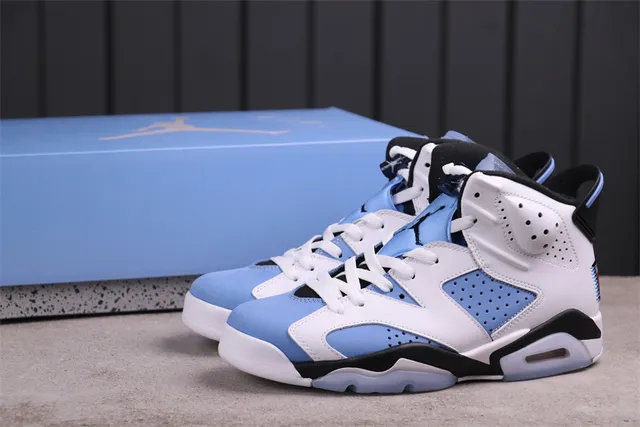 Air Jordan 6 সাদা হালকা নীল কালো বাস্কেটবল জুতা 9