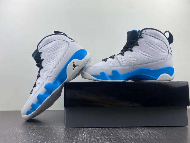 Air Jordan 9 Zapatillas de baloncesto blanco azul negro 14