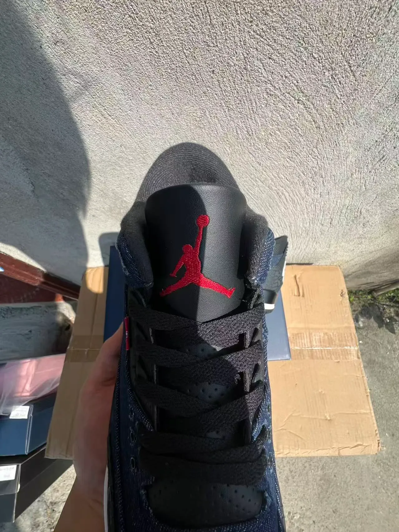 أحذية كرة السلة Air Jordan نافي بلاك هاي توب أعلى الجينز المُنسوج 4