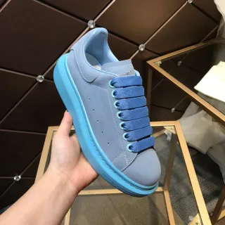 Alexander McQueen Oversized Sneaker Blue Gray Sole Suede-Like Upper Lifestyle Sneakers
