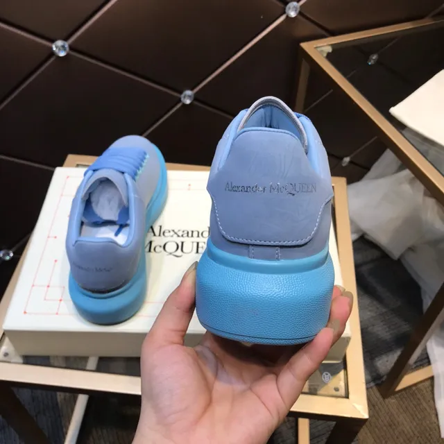 Alexander McQueen Oversized Sneaker Blue Gray Sole Suede-Like Upper Lifestyle Sneakers 6