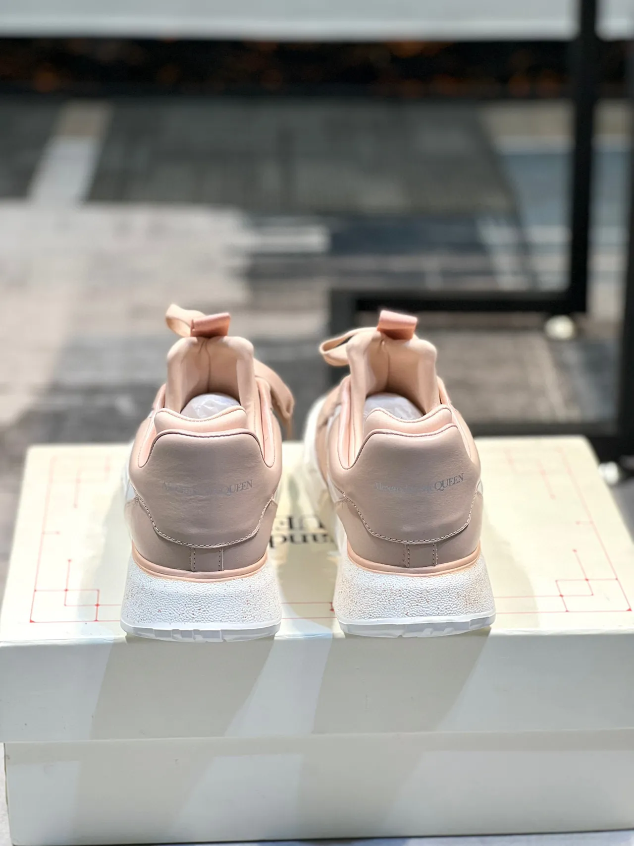 Alexander McQueen Oversized Sneaker Pale Pink White Lifestyle Sneakers 2