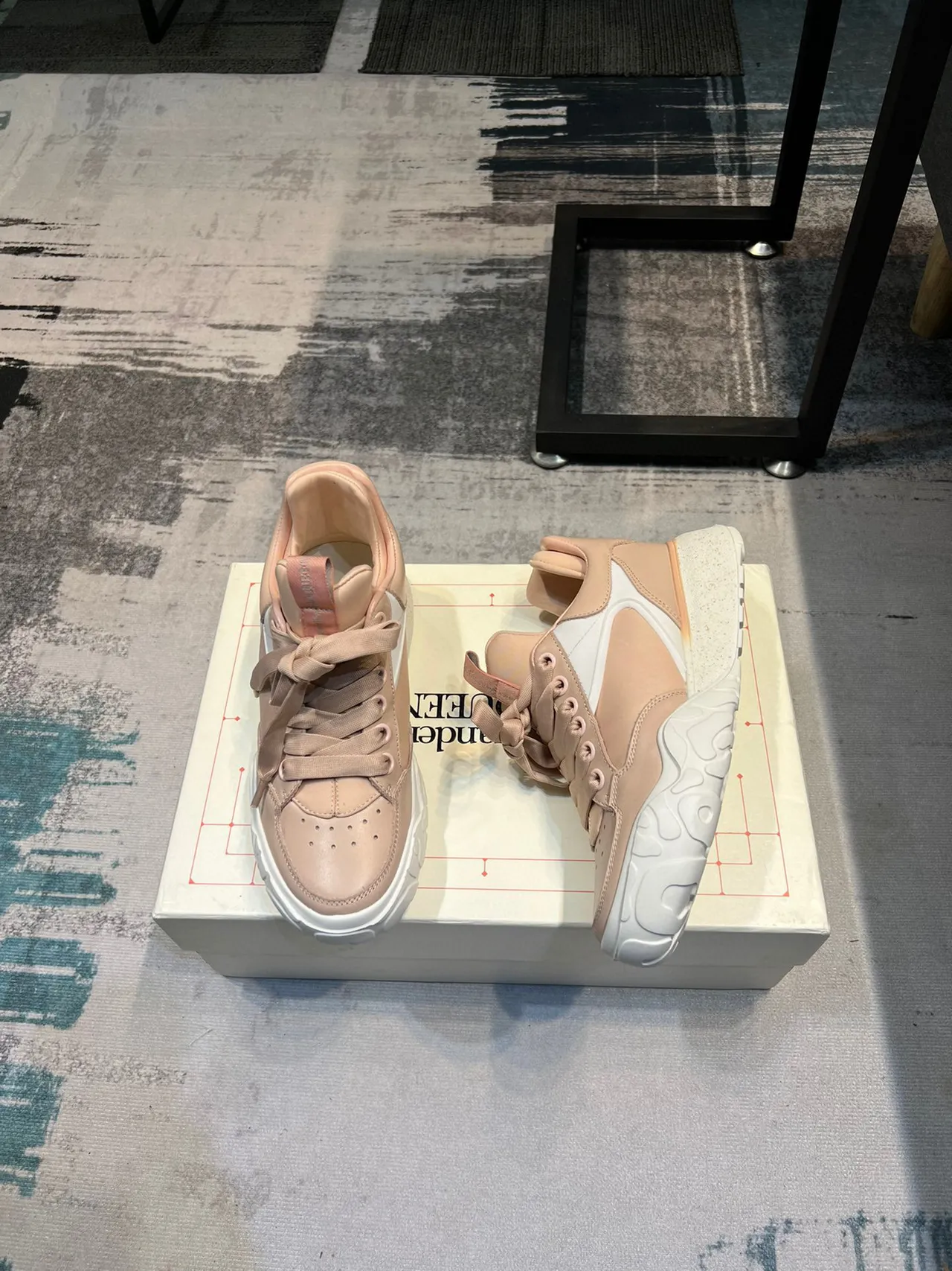 Alexander McQueen Oversized Sneaker Pale Pink White Lifestyle Sneakers 4