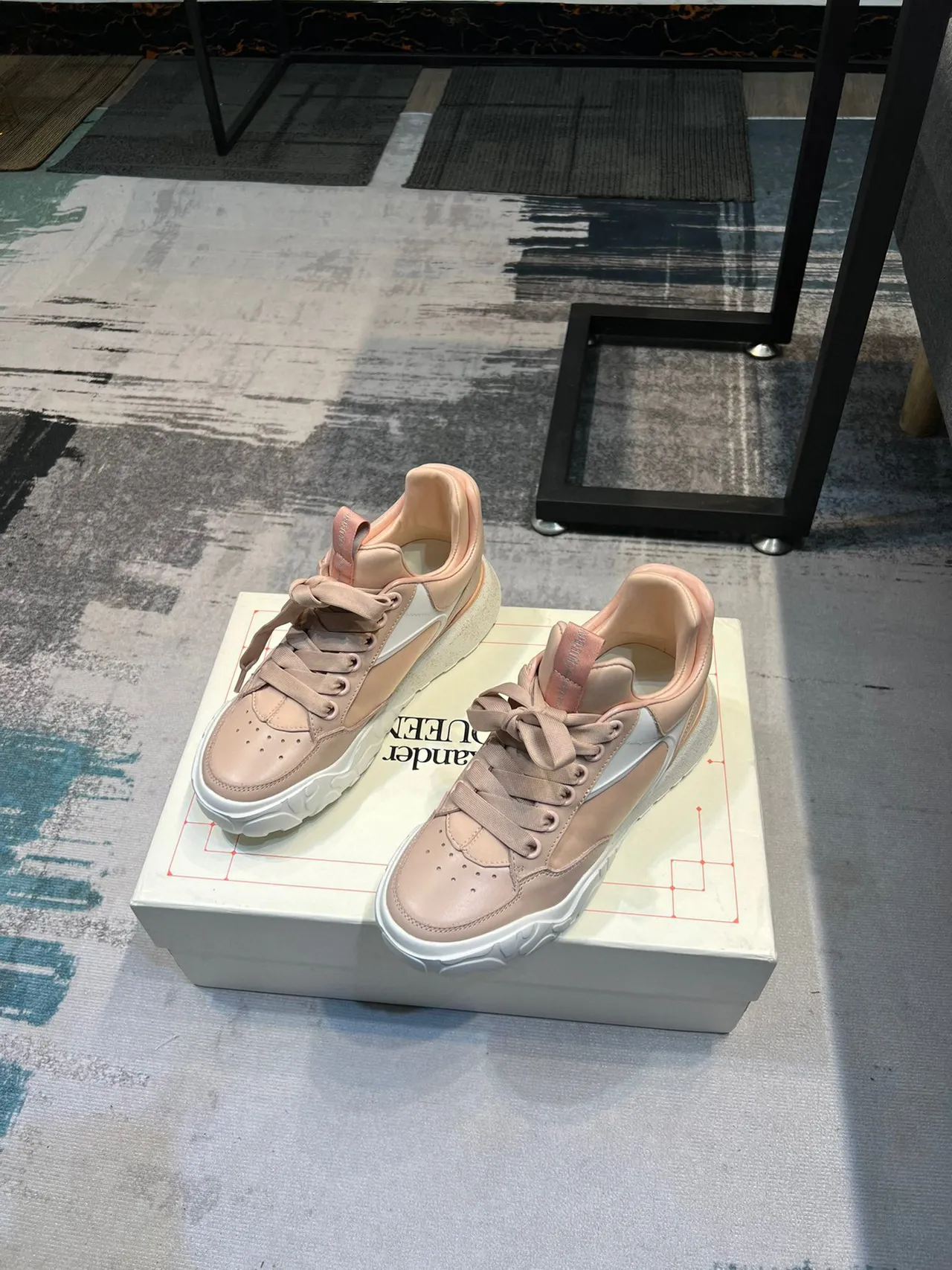 Alexander McQueen Oversized Sneaker Pale Pink White Lifestyle Sneakers 6
