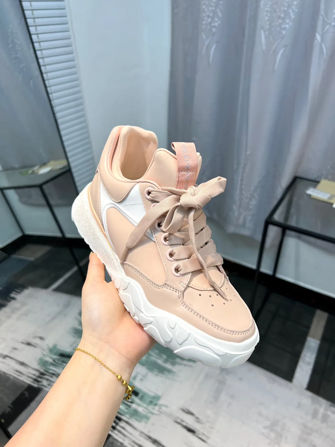 Alexander McQueen Oversized Sneaker Pale Pink White Lifestyle Sneakers 7