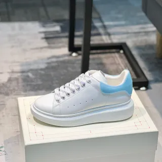 Alexander McQueen Oversized Sneaker White Blue Platform Sole Smooth Leather Upper Lifestyle Sneakers