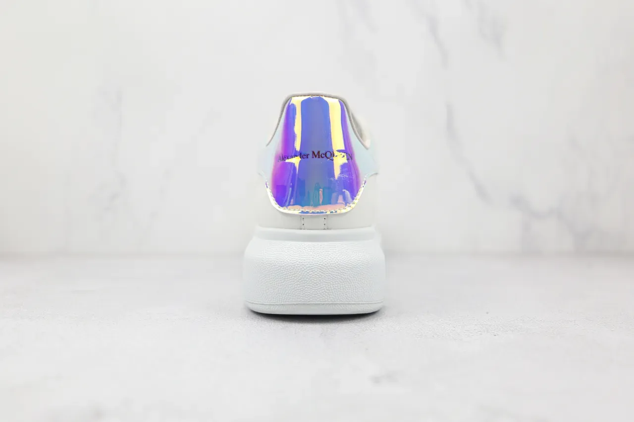 Alexander McQueen Oversized Sneaker White Holographic Heel Lifestyle Sneaker 2