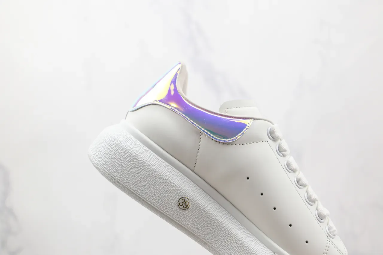 Alexander McQueen Oversized Sneaker White Holographic Heel Lifestyle Sneaker 6