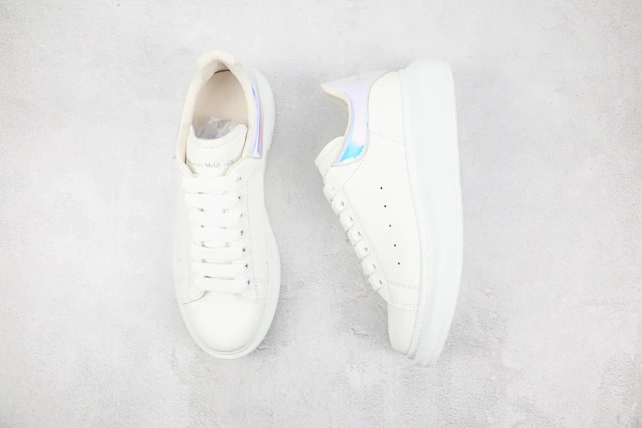 Alexander McQueen Oversized Sneaker White Holographic Heel Lifestyle Sneaker 8